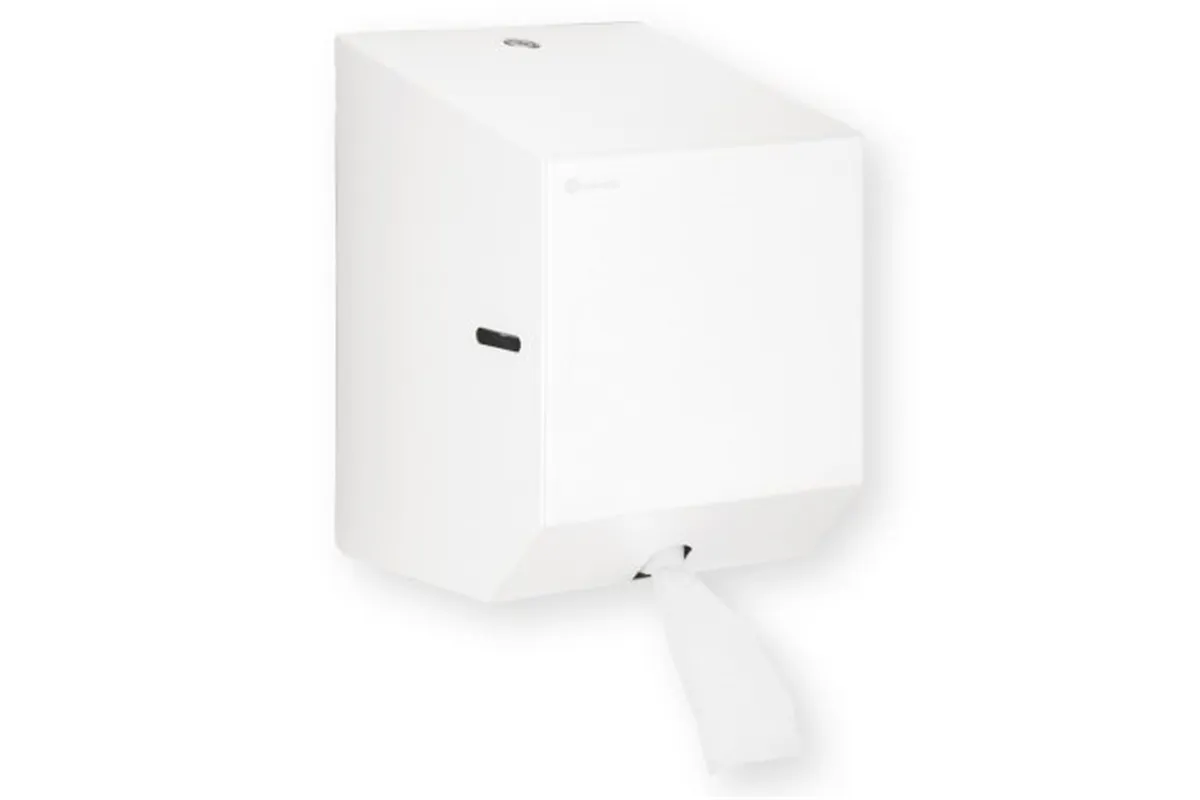 Pojemnik na ręczniki papierowe w rolach lub papier toaletowy w systemie listkowym MERIDA STELLA WHITE LINE MINI, biały
 CSB202