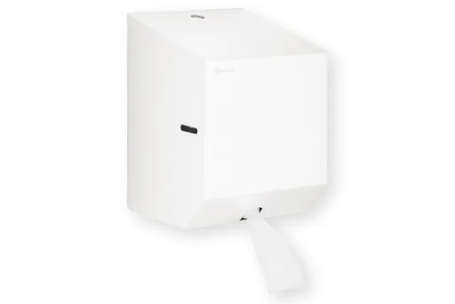 Pojemnik na ręczniki papierowe w rolach lub papier toaletowy w systemie listkowym MERIDA STELLA WHITE LINE MINI, biały
 CSB202