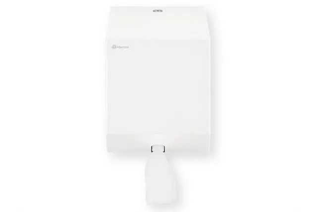 Pojemnik na ręczniki papierowe w rolach lub papier toaletowy w systemie listkowym MERIDA STELLA WHITE LINE MINI, biały
 CSB202