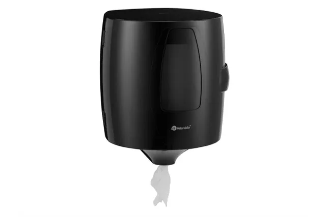 Pojemnik na ręczniki papierowe w roli w systemie listkowym MERIDA ONE CENTER PULL, tworzywo ABS, czarny
 Merida CEC701