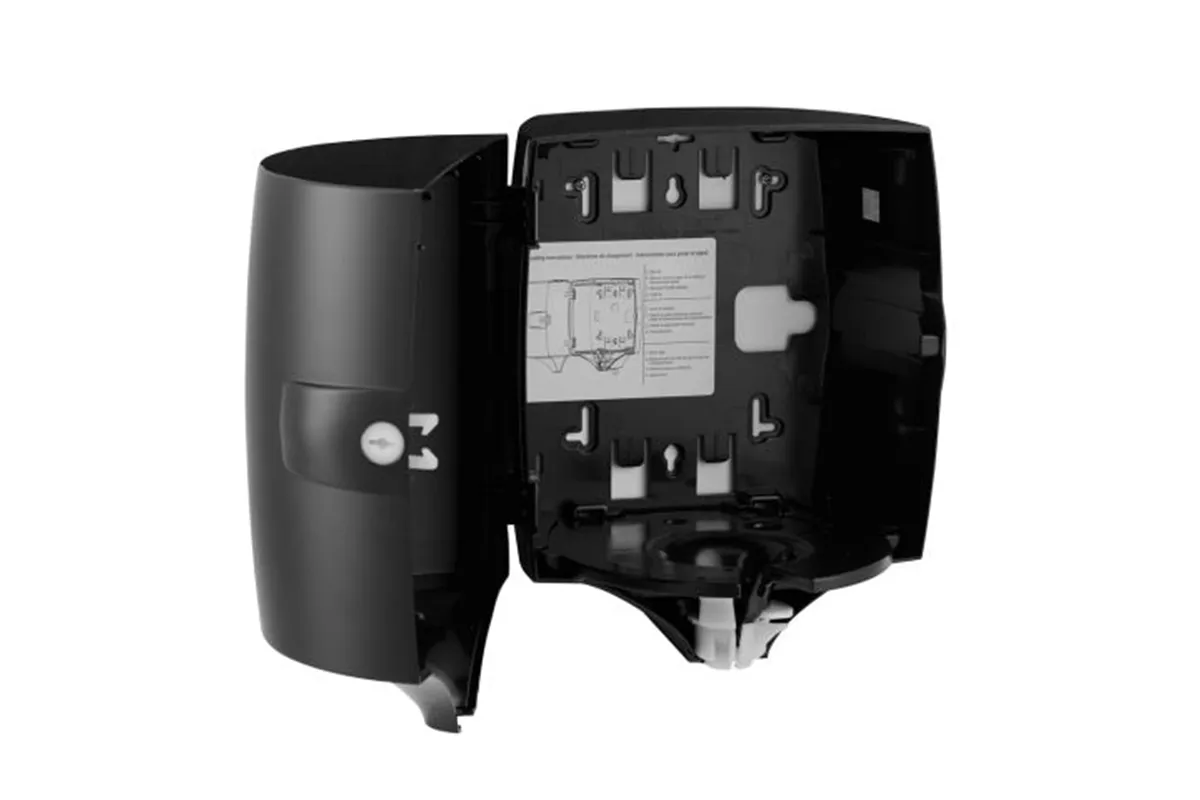 Pojemnik na ręczniki papierowe w roli w systemie listkowym MERIDA ONE CENTER PULL, tworzywo ABS, czarny
 Merida CEC701