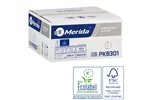Papier toaletowy bez gilzy MERIDA CLASSIC, biały, średnica 12 cm, długość 125 m, jednowarstwowy, karton 18 szt, ECOLABEL PKB301