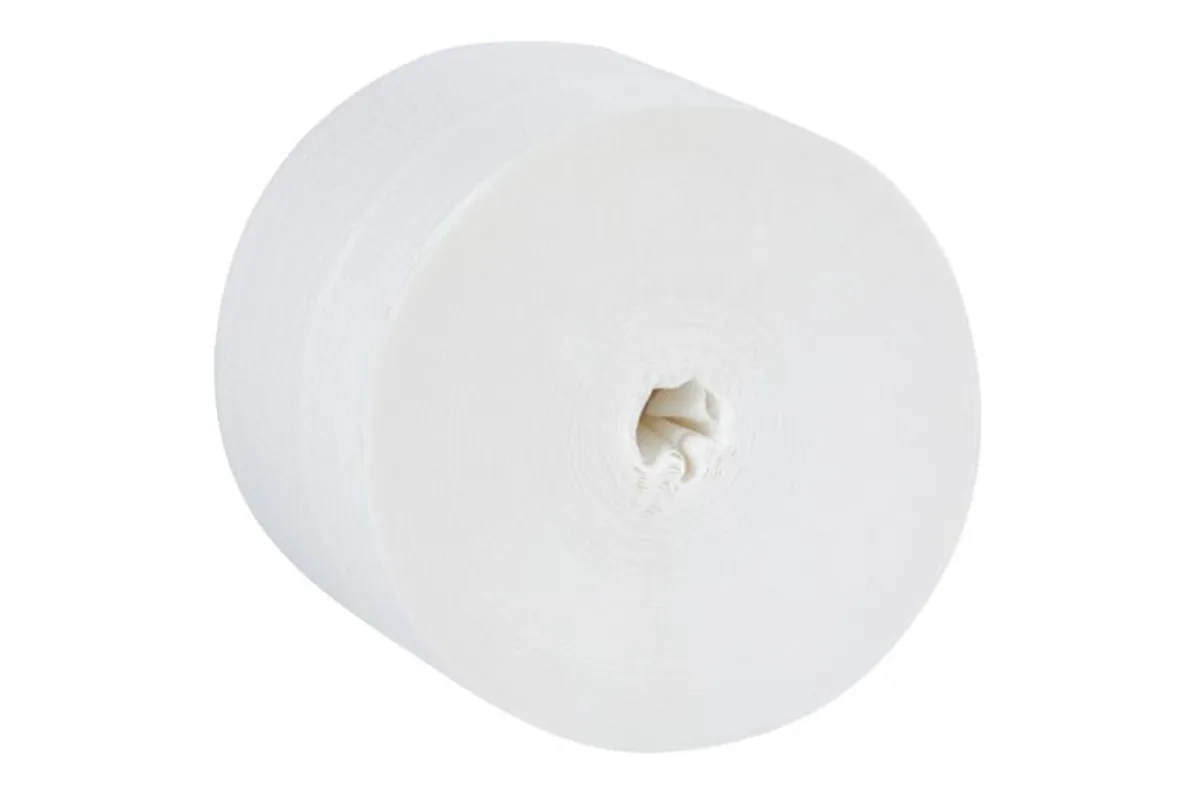Papier toaletowy bez gilzy MERIDA TOP, biały, średnica 12 cm, długość 85 m, dwuwarstwowy, karton 18 szt, ECOLABEL
 PTB301