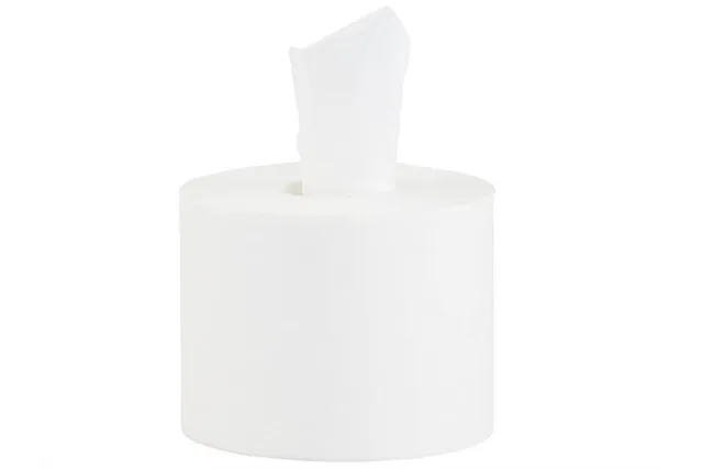 Papier toaletowy MERIDA TOP CENTER PULL, biały, średnica 17 cm, długość 120 m, dwuwarstwowy, zgrzewka 6 szt., ECOLABEL
 PTB703