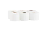 Papier toaletowy MERIDA TOP CENTER PULL, biały, średnica 17 cm, długość 120 m, dwuwarstwowy, zgrzewka 6 szt., ECOLABEL
 PTB703