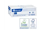 Papier toaletowy w listkach MERIDA CLASSIC, biały, jednowarstwowy, karton 9000 szt., ECOLABEL
 Merida PKB401