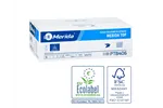 Papier toaletowy w listkach MERIDA TOP, biały, dwuwarstwowy, karton 9000 szt., ECOLABEL
 Merida PTB406