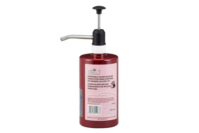Pasta do mycia silnie zabrudzonych rąk MERIDA MECHANIK, rubinowa butelka z pompką, 500 g
 Merida MTX002