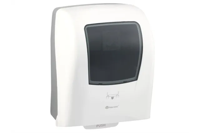 Mechaniczny podajnik ręczników papierowych w rolach MERIDA ONE AUTOMATIC MAXI, tworzywo ABS, biały
 Merida CEB301