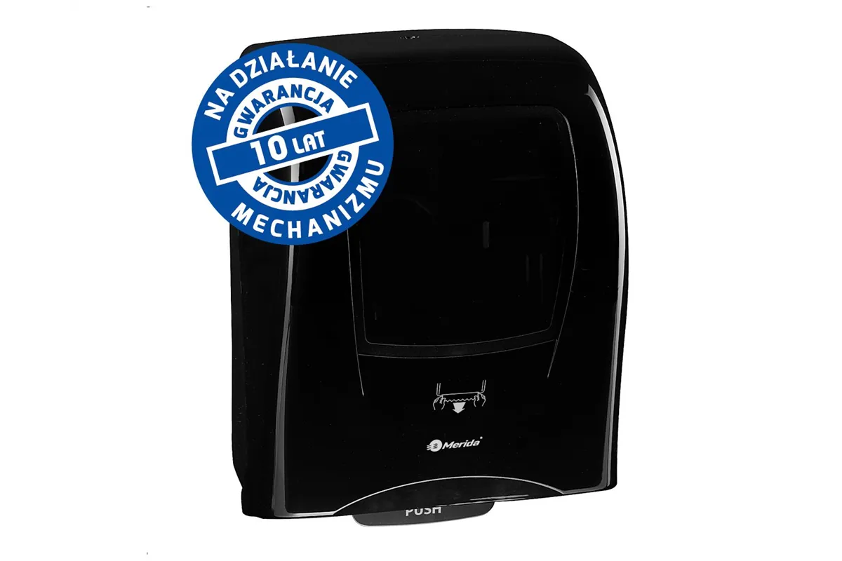 Mechaniczny podajnik ręczników papierowych w rolach MERIDA ONE AUTOMATIC MAXI, tworzywo ABS, czarny
 Merida CEC301