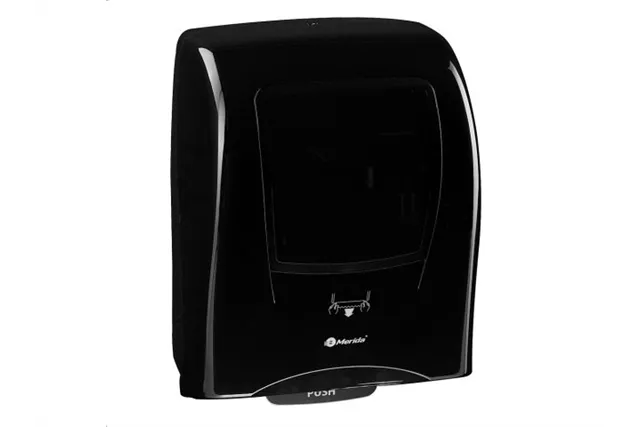 Mechaniczny podajnik ręczników papierowych w rolach MERIDA ONE AUTOMATIC MAXI, tworzywo ABS, czarny
 Merida CEC301