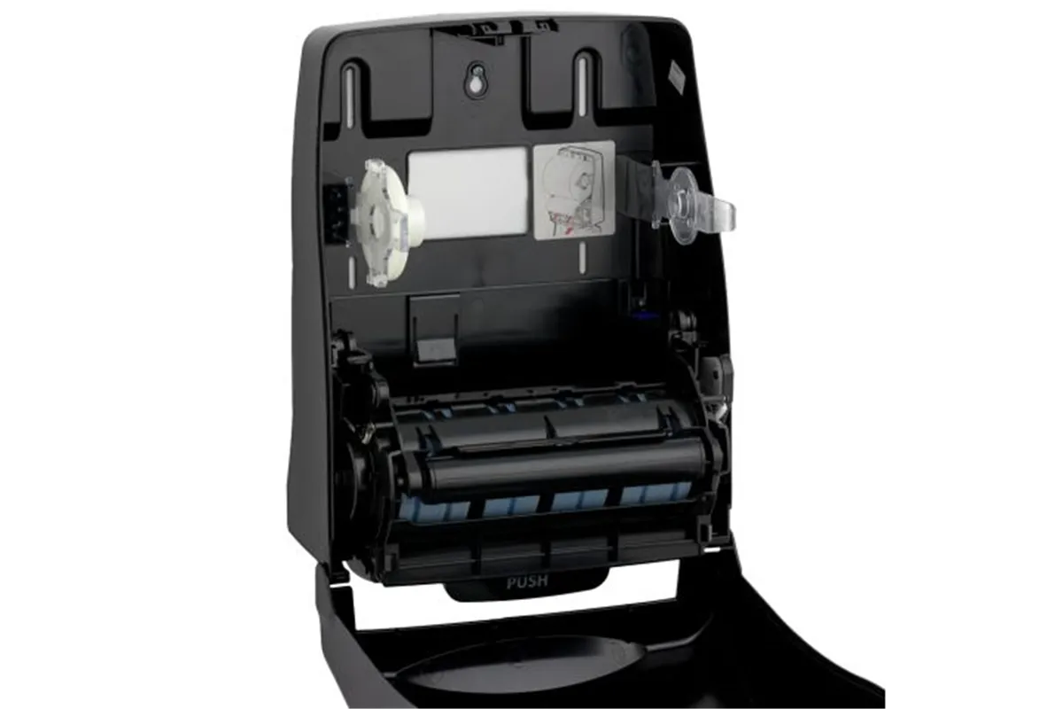 Mechaniczny podajnik ręczników papierowych w rolach MERIDA ONE AUTOMATIC MAXI, tworzywo ABS, czarny
 Merida CEC301