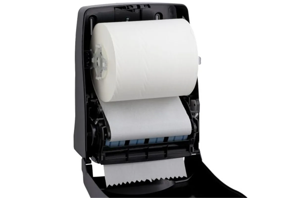 Mechaniczny podajnik ręczników papierowych w rolach MERIDA ONE AUTOMATIC MAXI, tworzywo ABS, czarny
 Merida CEC301