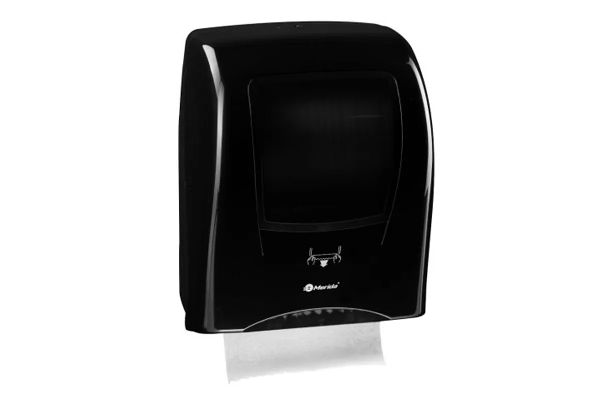 Mechaniczny podajnik ręczników papierowych w rolach MERIDA ONE AUTOMATIC MAXI, tworzywo ABS, czarny
 Merida CEC301