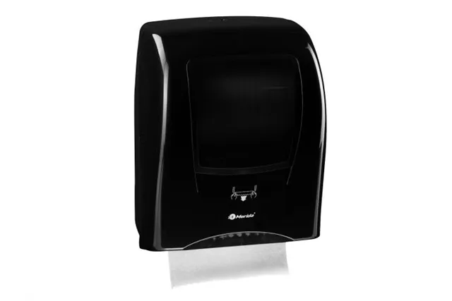 Mechaniczny podajnik ręczników papierowych w rolach MERIDA ONE AUTOMATIC MAXI, tworzywo ABS, czarny
 Merida CEC301