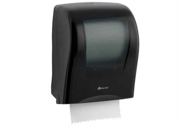 Mechaniczny podajnik ręczników papierowych w rolach MERIDA ONE AUTOMATIC MAXI, tworzywo ABS, czarny
 Merida CEC301