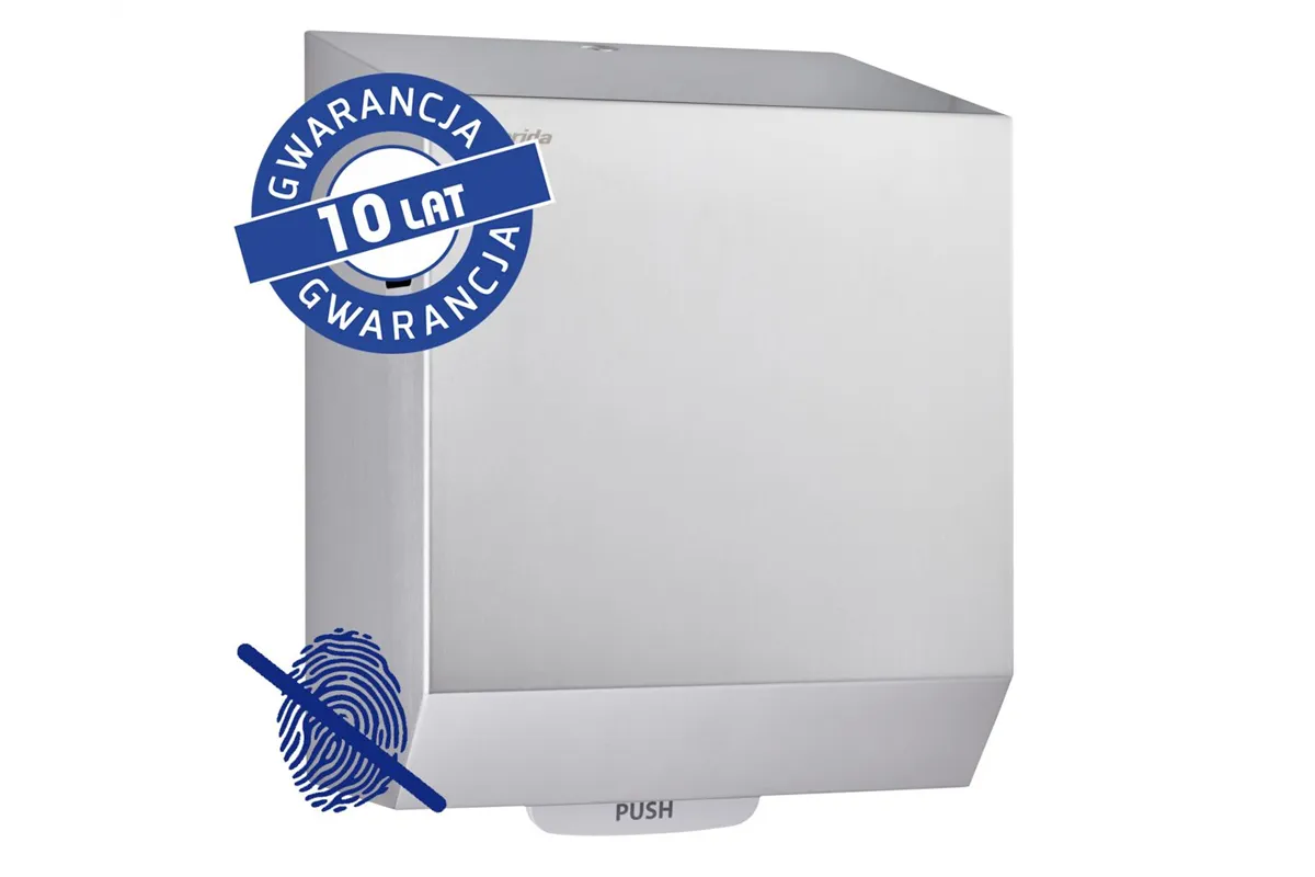Mechaniczny podajnik ręczników papierowych w rolach MERIDA STELLA AUTOMATIC MAXI AntiFingerPrint stal matowa powłoka AFP
 CSM37