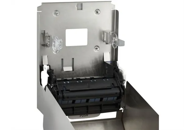 Mechaniczny podajnik ręczników papierowych w rolach MERIDA STELLA AUTOMATIC MAXI AntiFingerPrint stal matowa powłoka AFP
 CSM37