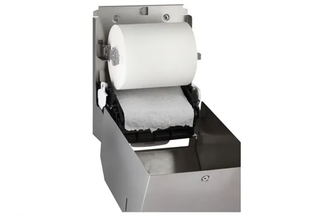 Mechaniczny podajnik ręczników papierowych w rolach MERIDA STELLA AUTOMATIC MAXI AntiFingerPrint stal matowa powłoka AFP
 CSM37