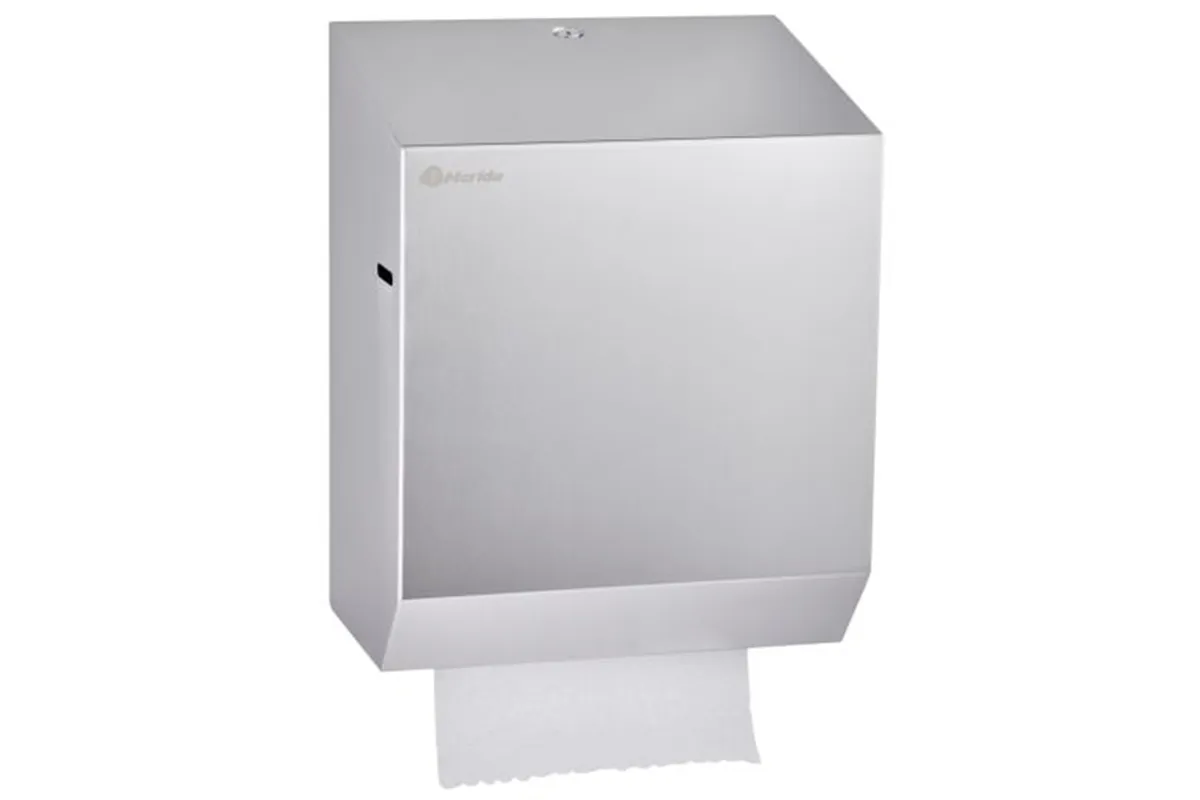 Mechaniczny podajnik ręczników papierowych w rolach MERIDA STELLA AUTOMATIC MAXI AntiFingerPrint stal matowa powłoka AFP
 CSM37