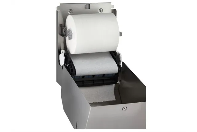 Mechaniczny podajnik ręczników papierowych w rolach MERIDA STELLA AUTOMATIC MAXI, stal matowa
 Merida CSM303