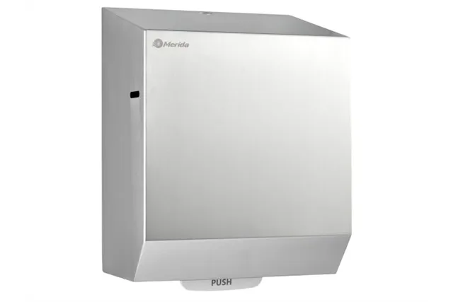 Mechaniczny podajnik ręczników papierowych w rolach MERIDA STELLA AUTOMATIC MAXI, stal matowa
 Merida CSM303