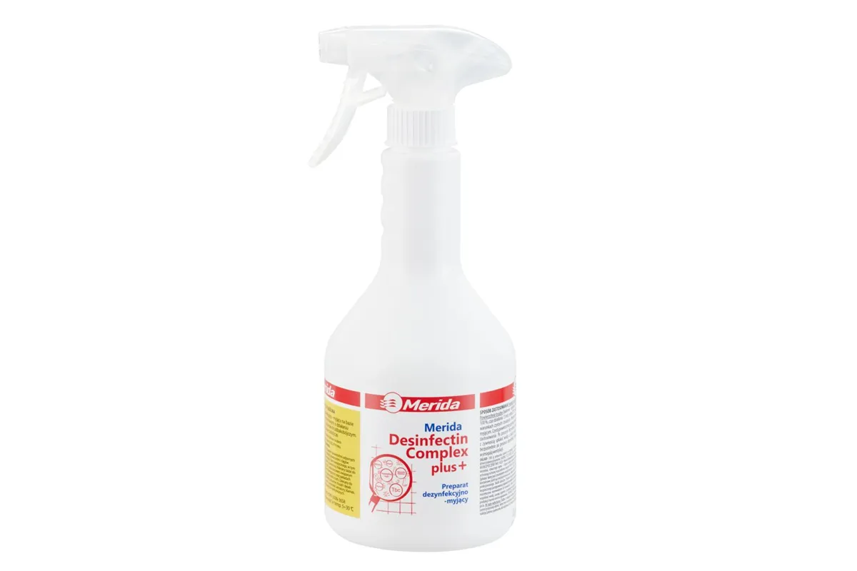 MERIDA DESINFECTIN COMPLEX PLUS preparat dezynfekcyjno-myjący, butelka 600 ml ze spryskiwaczem
 Merida NMD003