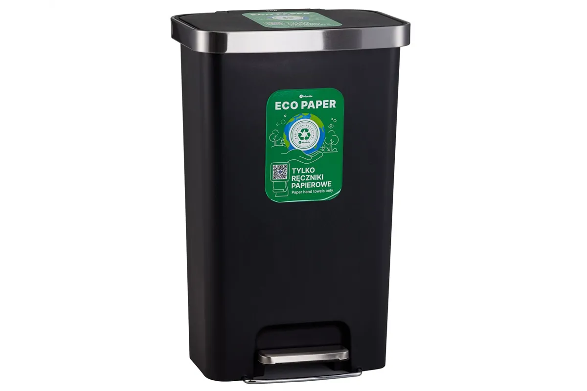 Kosz pedałowy MERIDA ECO PAPER, pojemność 50 l, tworzywo sztuczne, czarny
 Merida KJC410