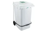 
Kosz na zużyte ręczniki papierowe MERIDA ECO PAPER, biały, na kółkach otwierany przyciskiem pedałowym 240 l Merida KJB414