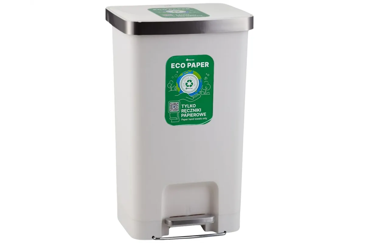 Kosz pedałowy MERIDA ECO PAPER, pojemność 50 l, tworzywo sztuczne, biały
 Merida KJB410