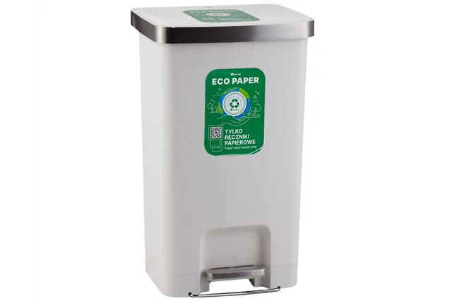 Kosz pedałowy MERIDA ECO PAPER, pojemność 50 l, tworzywo sztuczne, biały
 Merida KJB410