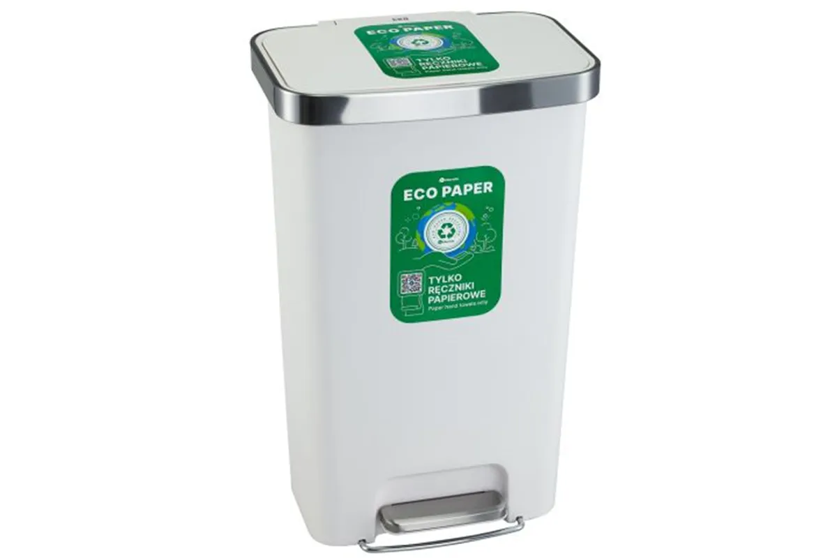 Kosz pedałowy MERIDA ECO PAPER, pojemność 50 l, tworzywo sztuczne, biały
 Merida KJB410