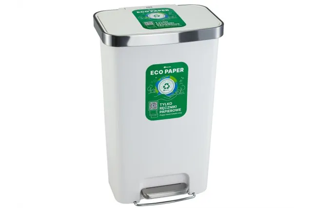 Kosz pedałowy MERIDA ECO PAPER, pojemność 50 l, tworzywo sztuczne, biały
 Merida KJB410