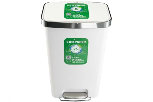 Kosz pedałowy MERIDA ECO PAPER, pojemność 50 l, tworzywo sztuczne, biały
 Merida KJB410