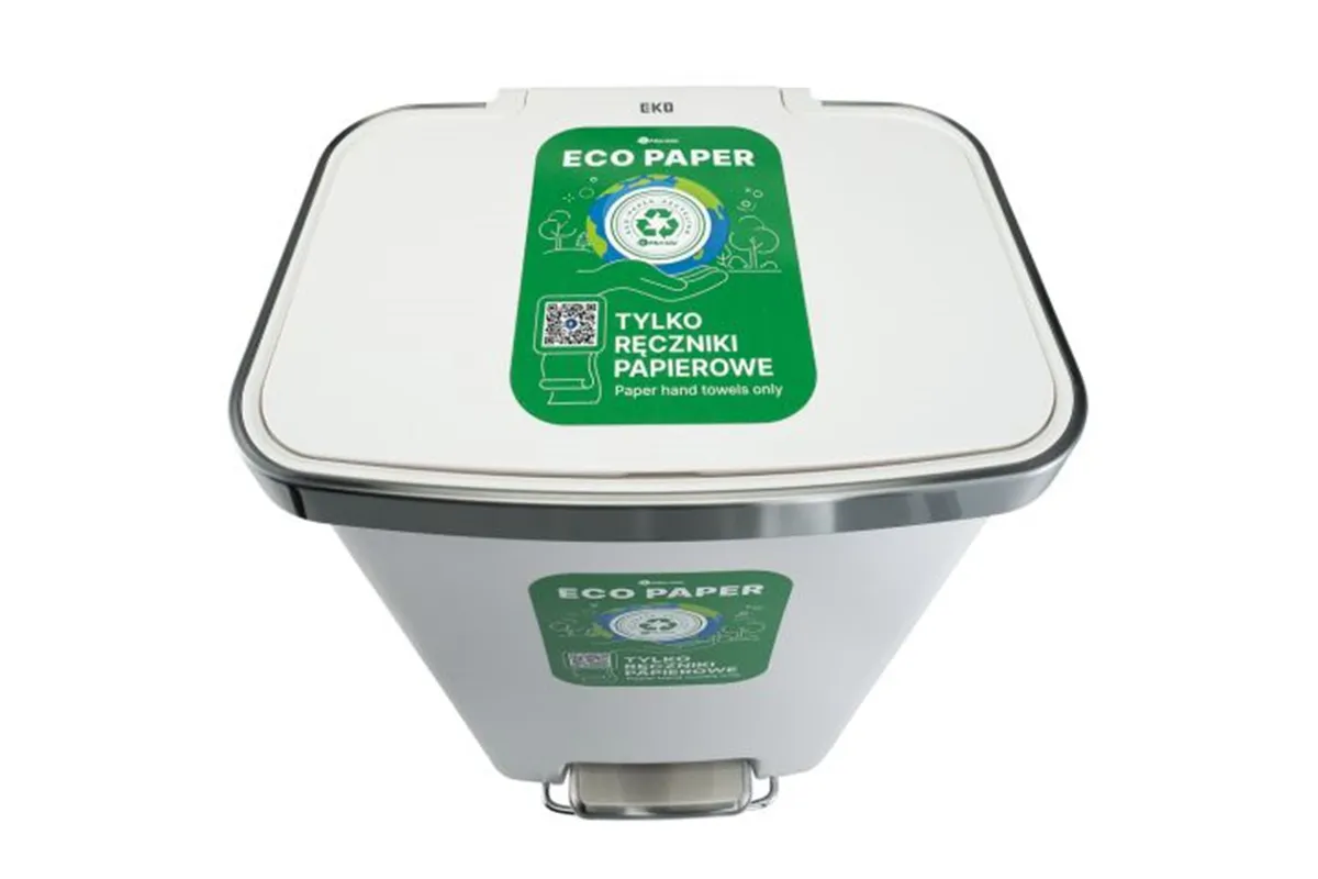 Kosz pedałowy MERIDA ECO PAPER, pojemność 50 l, tworzywo sztuczne, biały
 Merida KJB410