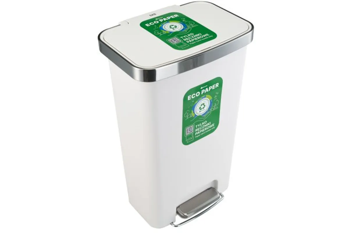 Kosz pedałowy MERIDA ECO PAPER, pojemność 50 l, tworzywo sztuczne, biały
 Merida KJB410