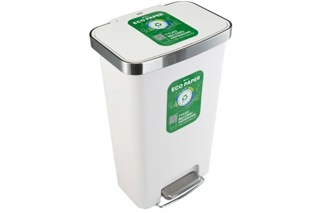 Kosz pedałowy MERIDA ECO PAPER, pojemność 50 l, tworzywo sztuczne, biały
 Merida KJB410