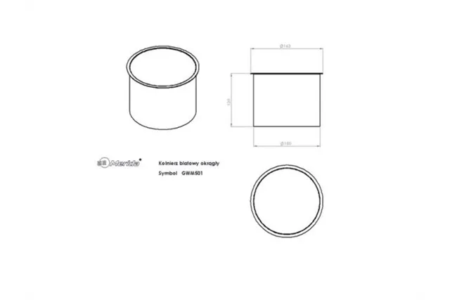 Kołnierz kosza nablatowy okrągły MERIDA STELLA WHITE LINE, biały
 Merida GSB501