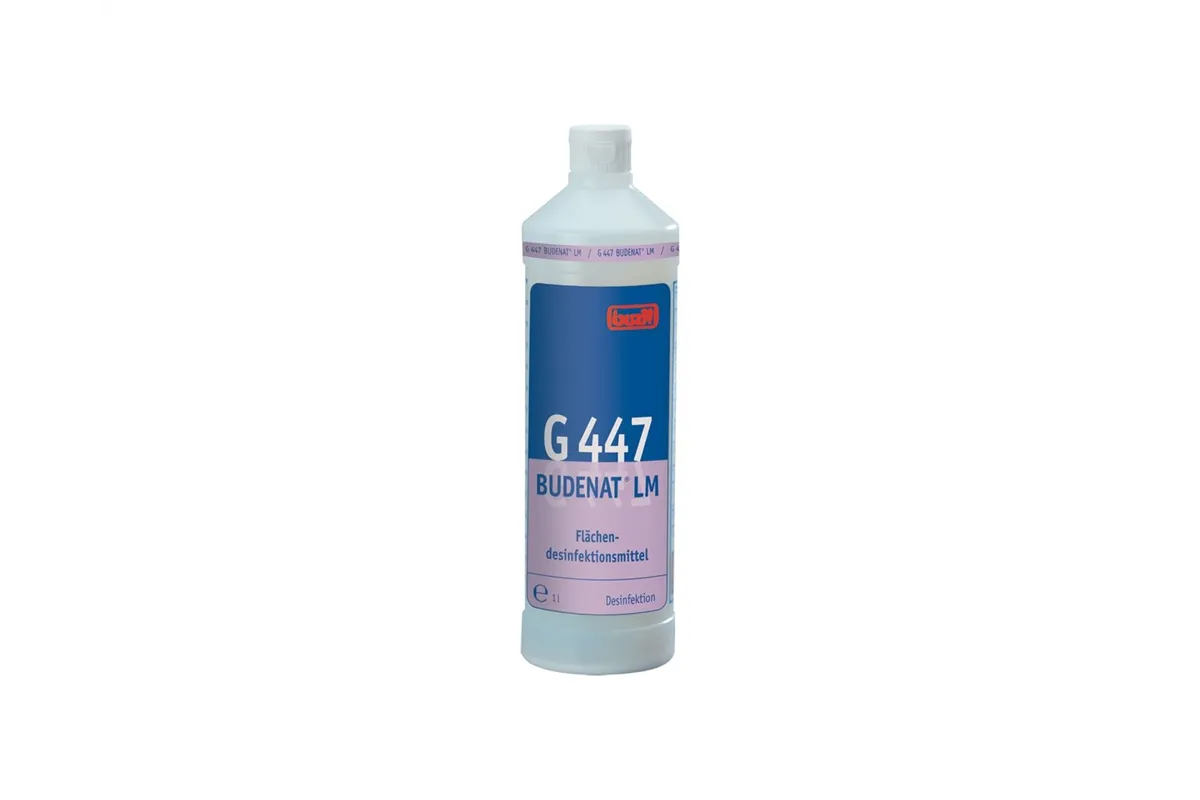 G447 Budenat LM - środek do dezynfekcji nawierzchni, podłóg i materiałów, butelka 1 l
 Merida NBD101