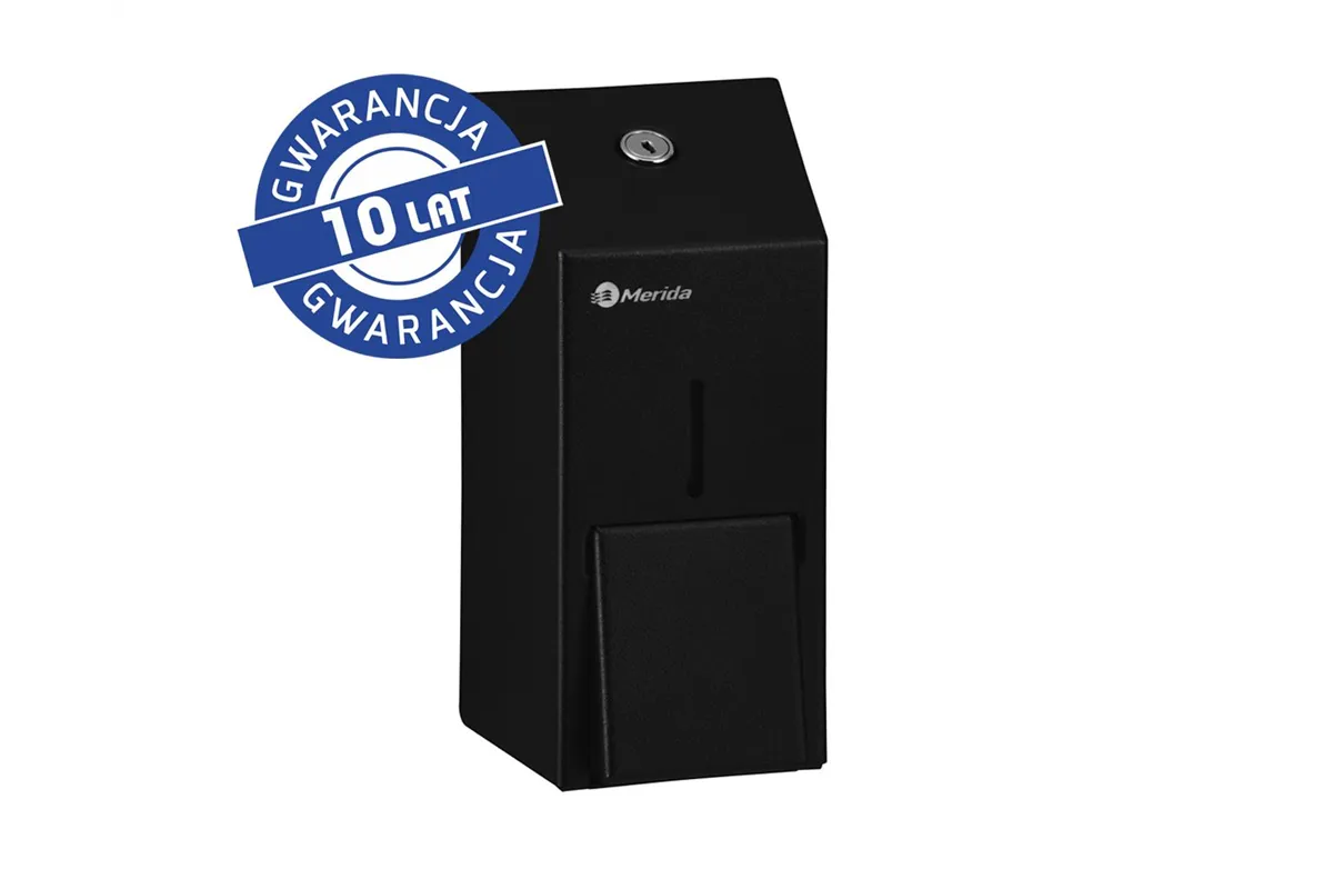 Dozownik mydła w płynie MERIDA STELLA BLACK LINE MINI, pojemność zbiornika 400 ml, czarny
 Merida DSC102