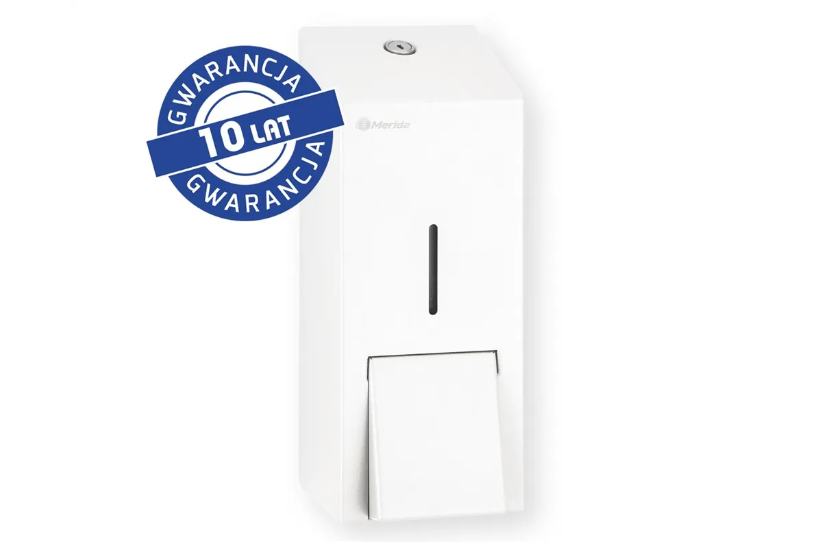Dozownik mydła w płynie MERIDA STELLA WHITE LINE MAXI, pojemność zbiornika 800 ml, biały
 Merida DSB107