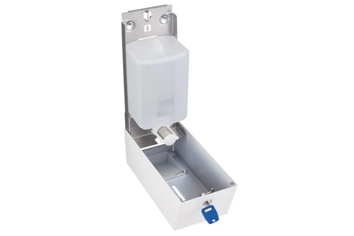 Dozownik mydła w płynie MERIDA STELLA WHITE LINE MAXI, pojemność zbiornika 800 ml, biały
 Merida DSB107