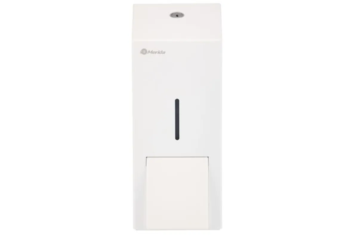 Dozownik mydła w płynie MERIDA STELLA WHITE LINE MAXI, pojemność zbiornika 800 ml, biały
 Merida DSB107
