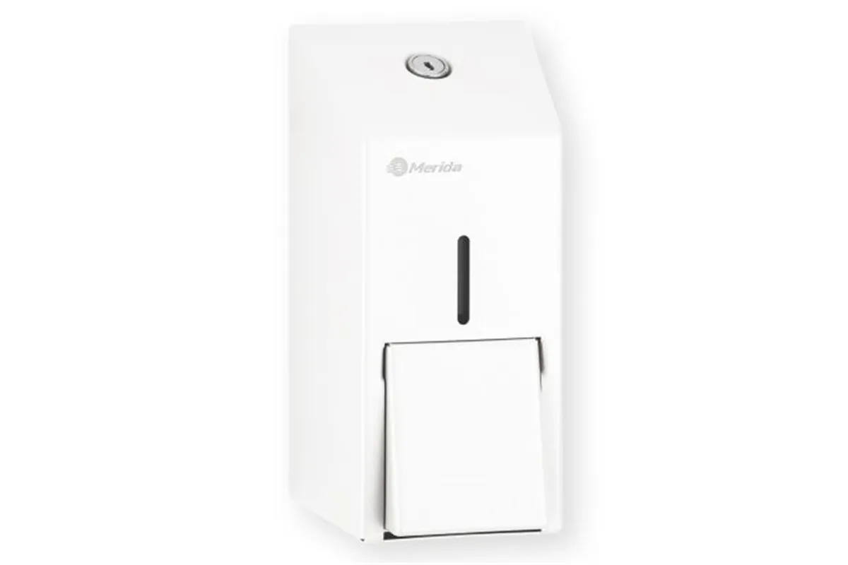 Dozownik mydła w płynie MERIDA STELLA WHITE LINE MINI, pojemność zbiornika 400 ml, biały
 Merida DSB105