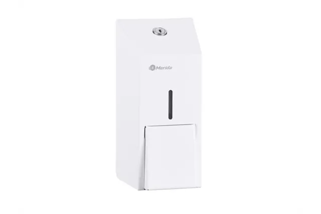 Dozownik mydła w płynie MERIDA STELLA WHITE LINE MINI, pojemność zbiornika 400 ml, biały
 Merida DSB105