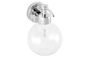 Dozownik mydła w płynie z pojemnikiem w kształcie kuli mocowany do ściany, zbiornik 150ml, chromowany mosiądz
 Merida DLV101