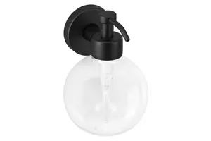 Dozownik mydła w płynie z pojemnikiem w kształcie kuli naścienny MERIDA STELLA BLACK LINE, zbiornik 150ml, czarny
 DLC101