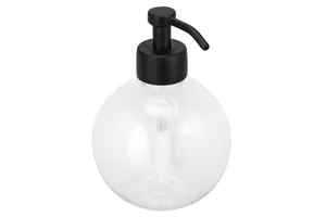 Dozownik mydła z pojemnikiem w kształcie kuli stojący MERIDA STELLA BLACK LINE, pojemność zbiornika 150 ml, czarny
 DLC102