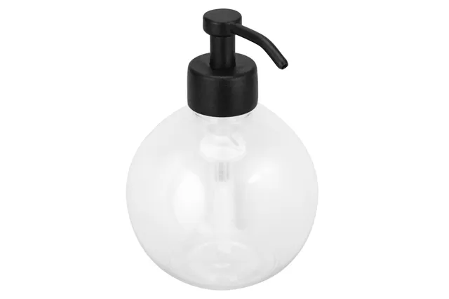 Dozownik mydła z pojemnikiem w kształcie kuli stojący MERIDA STELLA BLACK LINE, pojemność zbiornika 150 ml, czarny
 DLC102