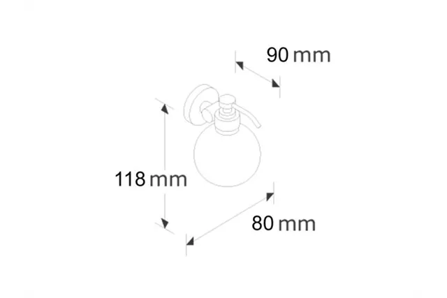 Dozownik mydła z pojemnikiem w kształcie kuli stojący MERIDA STELLA BLACK LINE, pojemność zbiornika 150 ml, czarny
 DLC102